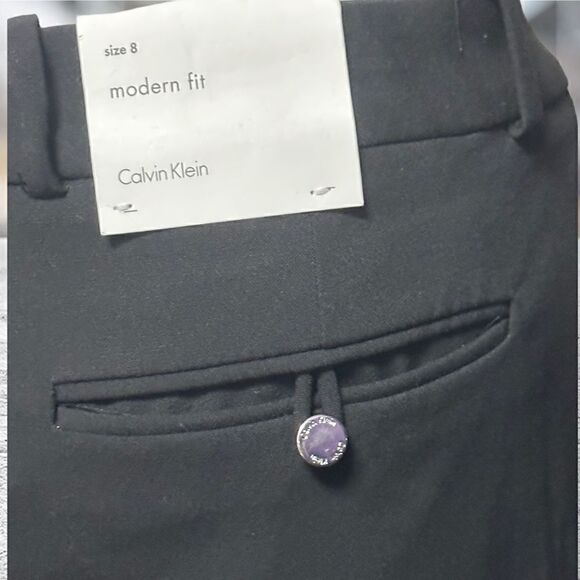 Calvin Klein Black Wide Leg Trouser Pants Size 8 - Picture 4 of 6